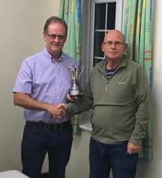 David collecting his trophy